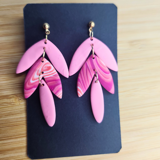 Pink Swirl Dangle Drops