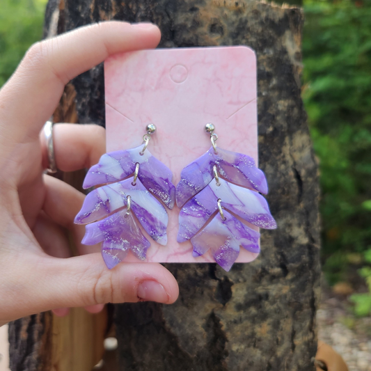 Lilac Crystal Floral Drop