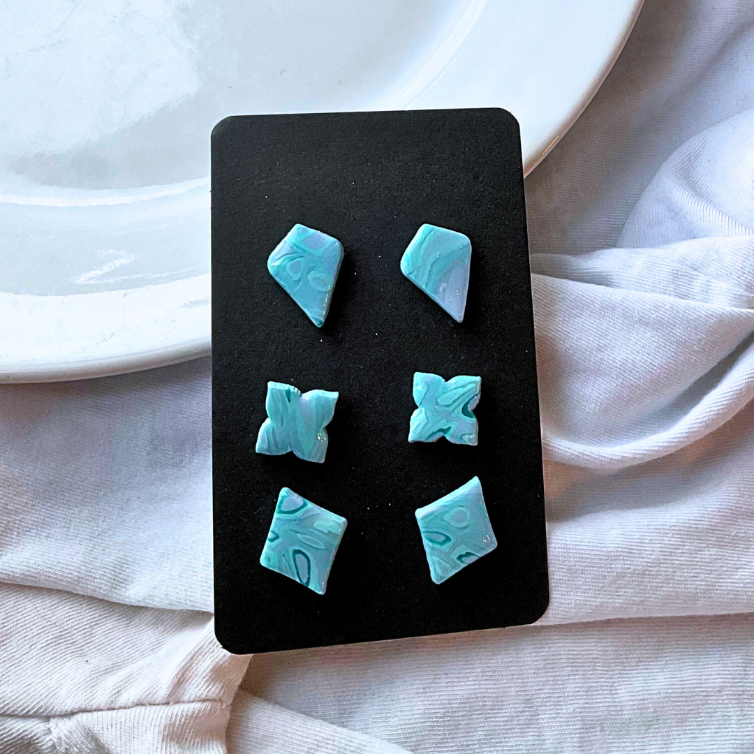 Light Blue Geode Stud Pack